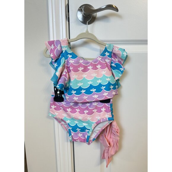 RUFFLEBUTTS Mermaid Butterfly Tankini 18-24 Months - Picture 4 of 8